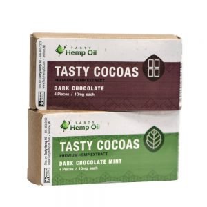 Tasty Cocoas (1 box of 4 chocolates) (10mg CBD per chocolate) Dark Chocolate Flavour